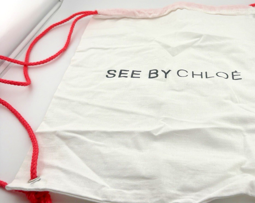 See By Chloe Dust Bag Shoes Handbag drawstring backpack NWOT 12" x 10" Orange